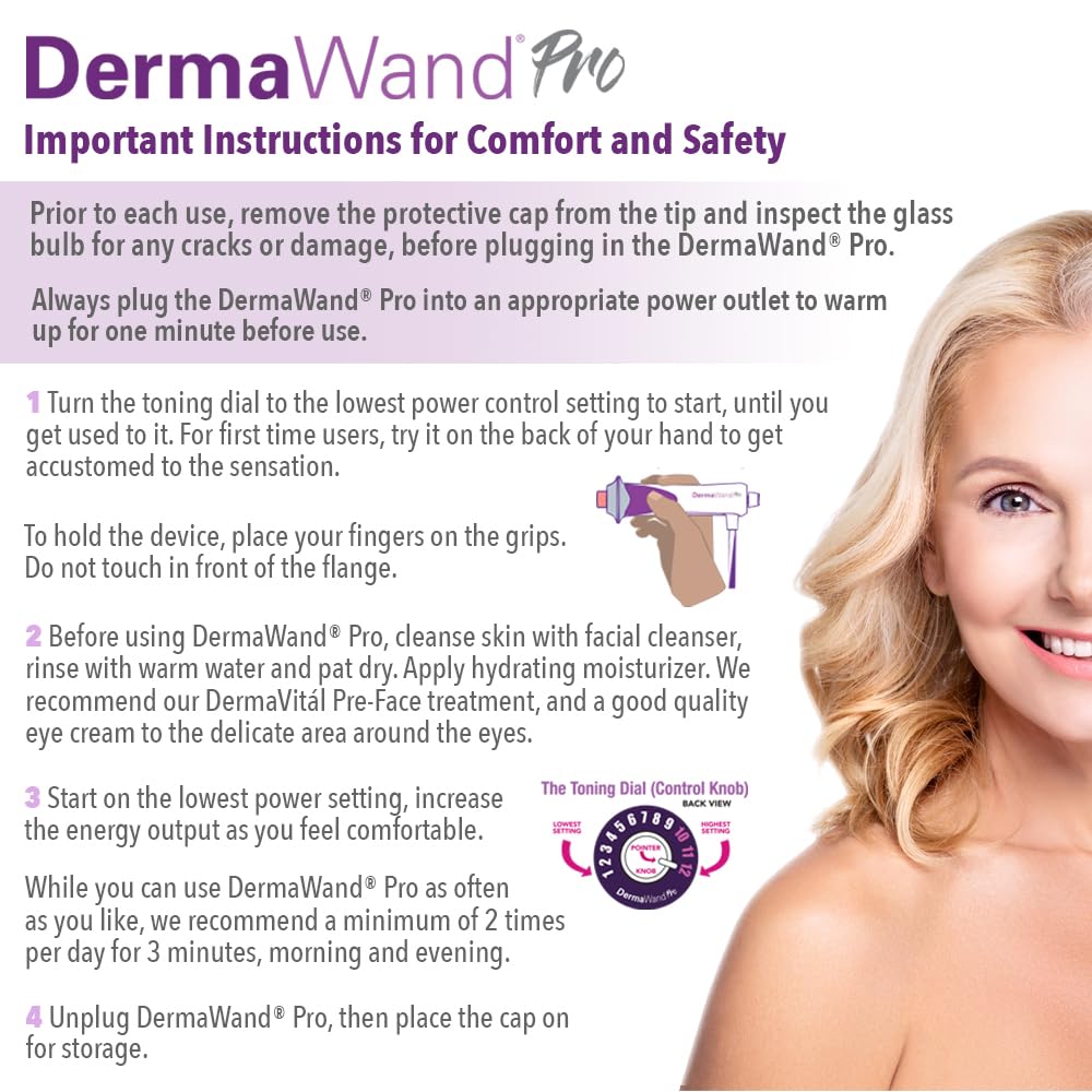 Derma Wand Pro Anti-Aging System - Portable Handheld Skincare Therapy Machine - Extra Strength