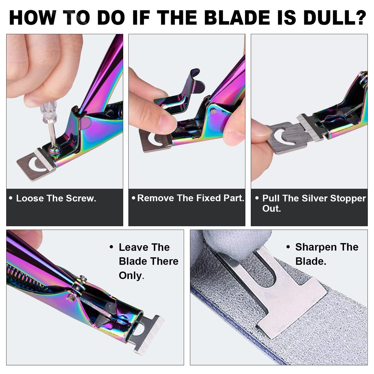 Chameleon Premium Adjustable Nail Clippers for Acrylic Nails, Stainless Steel Cutter Trimmer for Artificial Fake False Tips Manicure Sharp Blade Clip