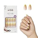 KISS Salon Acrylic, Press On Nails, Nail glue included, 'Hype', Light Neon Yellow, Medium Size, Almond Shape, Includes 28 Nails, 2G Glue, 1 Manicure Beauty & Personal Care KISS