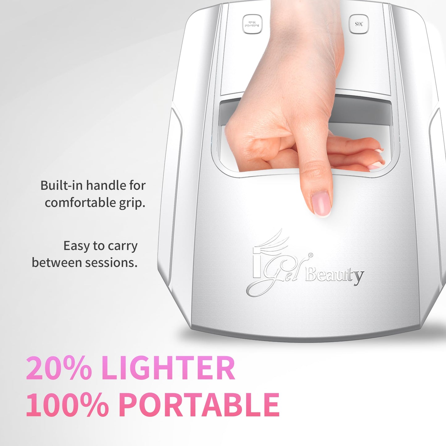 iGel Beauty Hybrid PRO 3.0 XL UV/LED Nail Lamp - Wireless Rechargeable 48W Nail Dryer, Extra Wide Full-Hand Curing, 9000mAh Battery, Smart Timer Beauty & Personal Care iGel Beauty