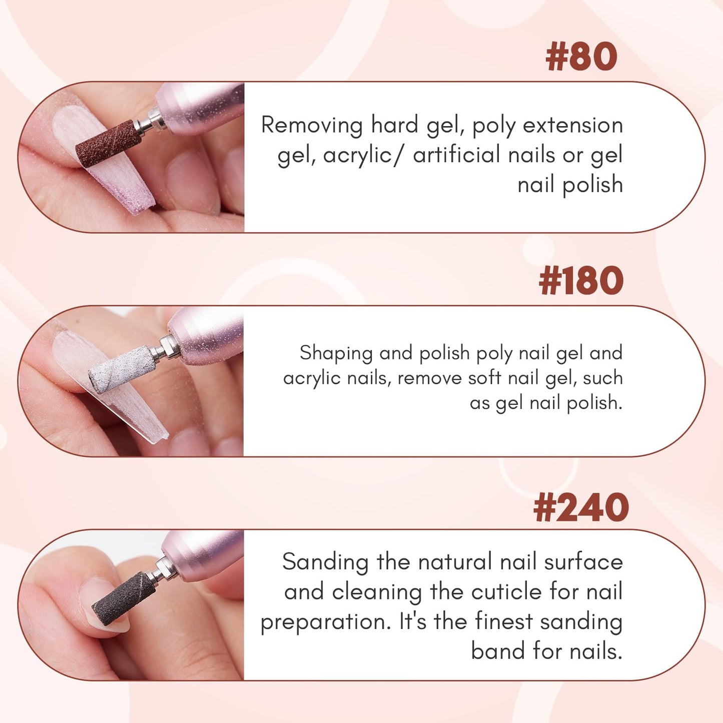 Makartt Sanding Bands for Nail Drill:100 Pcs Small Nail Sanding Files With 2025 Upgrade Design 3.1mm Mandrel Bits,180 Medium Grits (Green, #180) Beauty and Personal Care Makartt