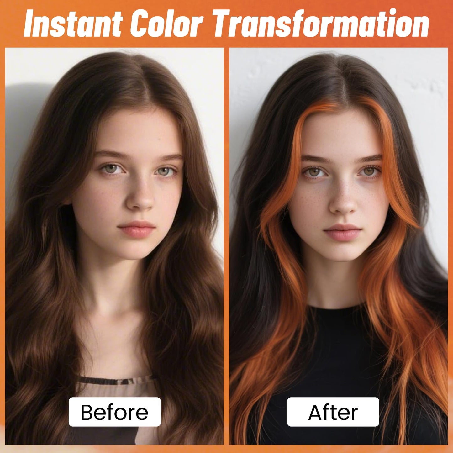 Orange Hair Spray, Seaboll Temporary Hair Color Spray for Kids Women Men-4.06 oz-Safe Non Sticky Washable One Day Hair Dye Spray,Disposable