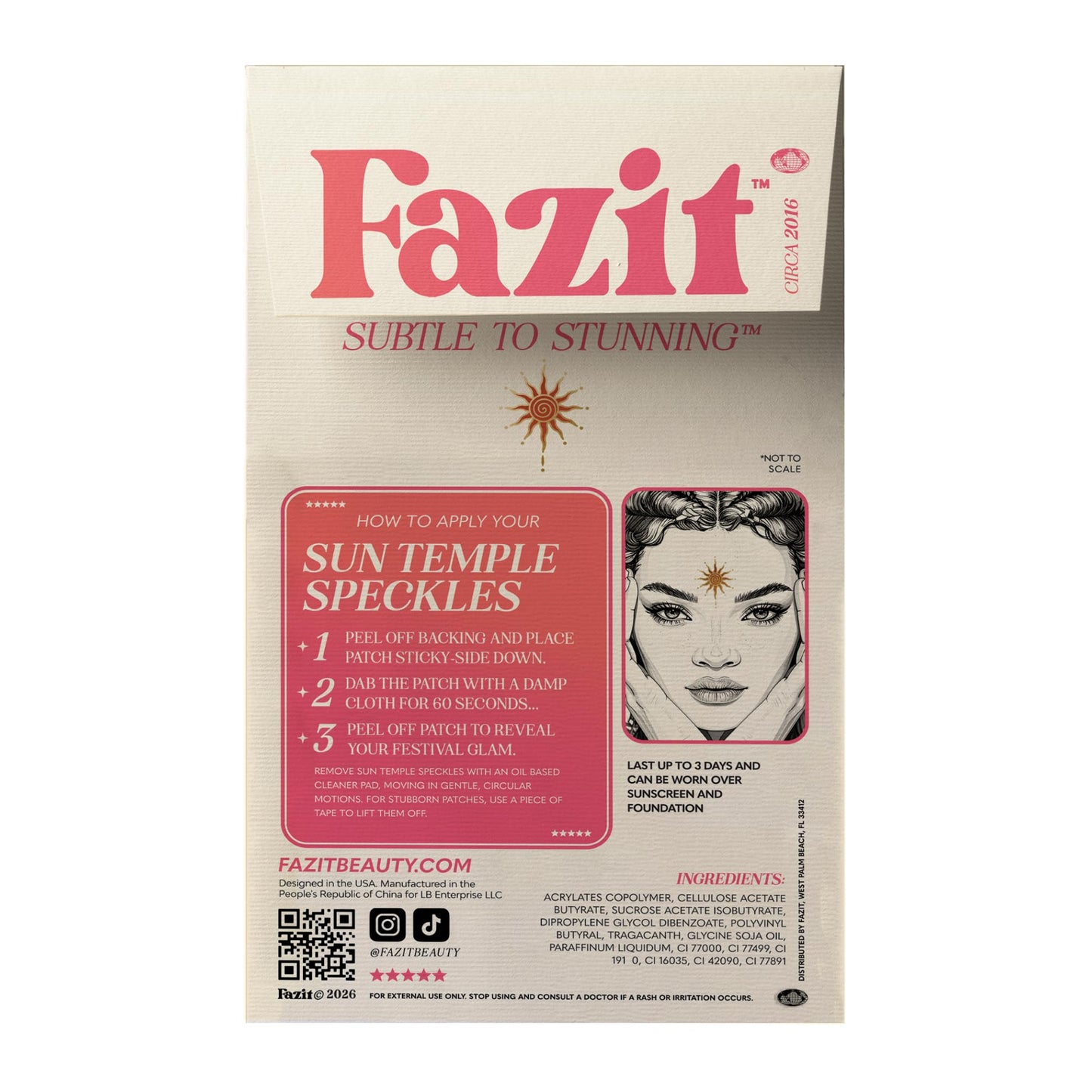 Fazit Makeup Patches - Sun Temple Speckles - Glow Up Make-Up Patches - Cute Glitter Makeup Accessories for Women - Cosmetic Glitter for Face