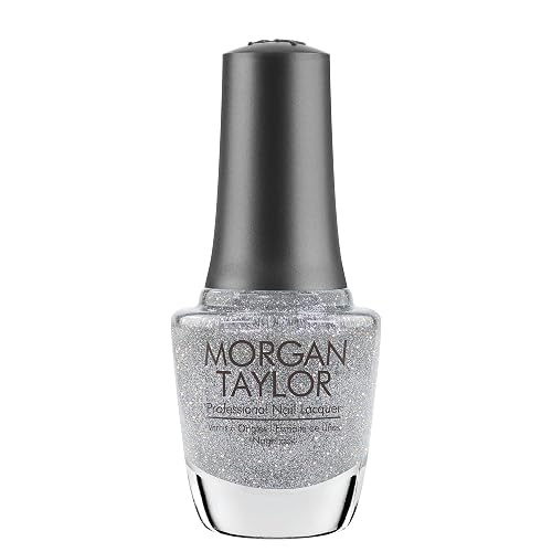 Morgan Taylor Nail Lacquer (Water Field) Silver Sparkle Professional Lacquer, Vibrant, Chip-Resistant, Fast-Drying, Long-Lasting, High-Shine, Perfect Beauty & Personal Care Morgan Taylor