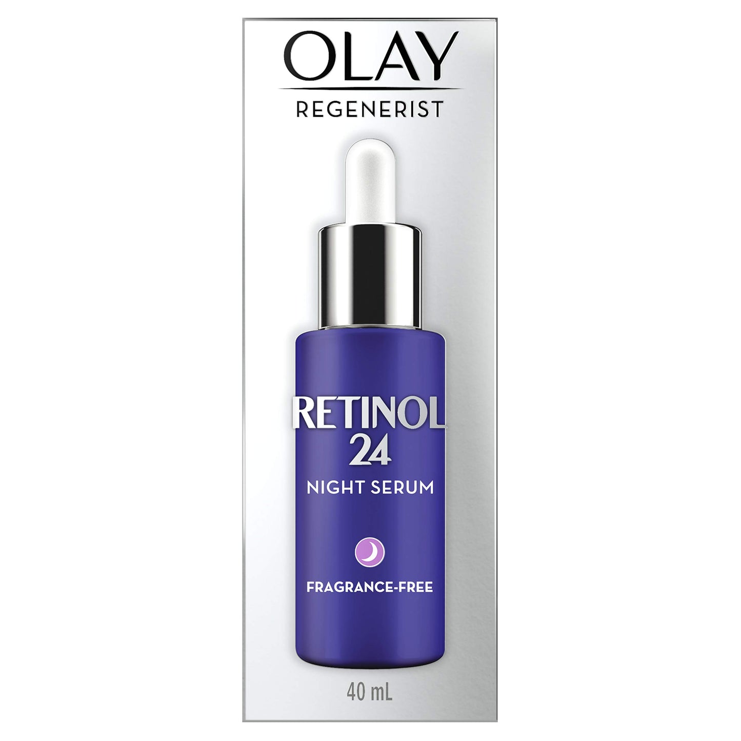 Olay Retinol 24 MAX Night Smoothing Serum, Fragrance - Free, 1.3 Oz
