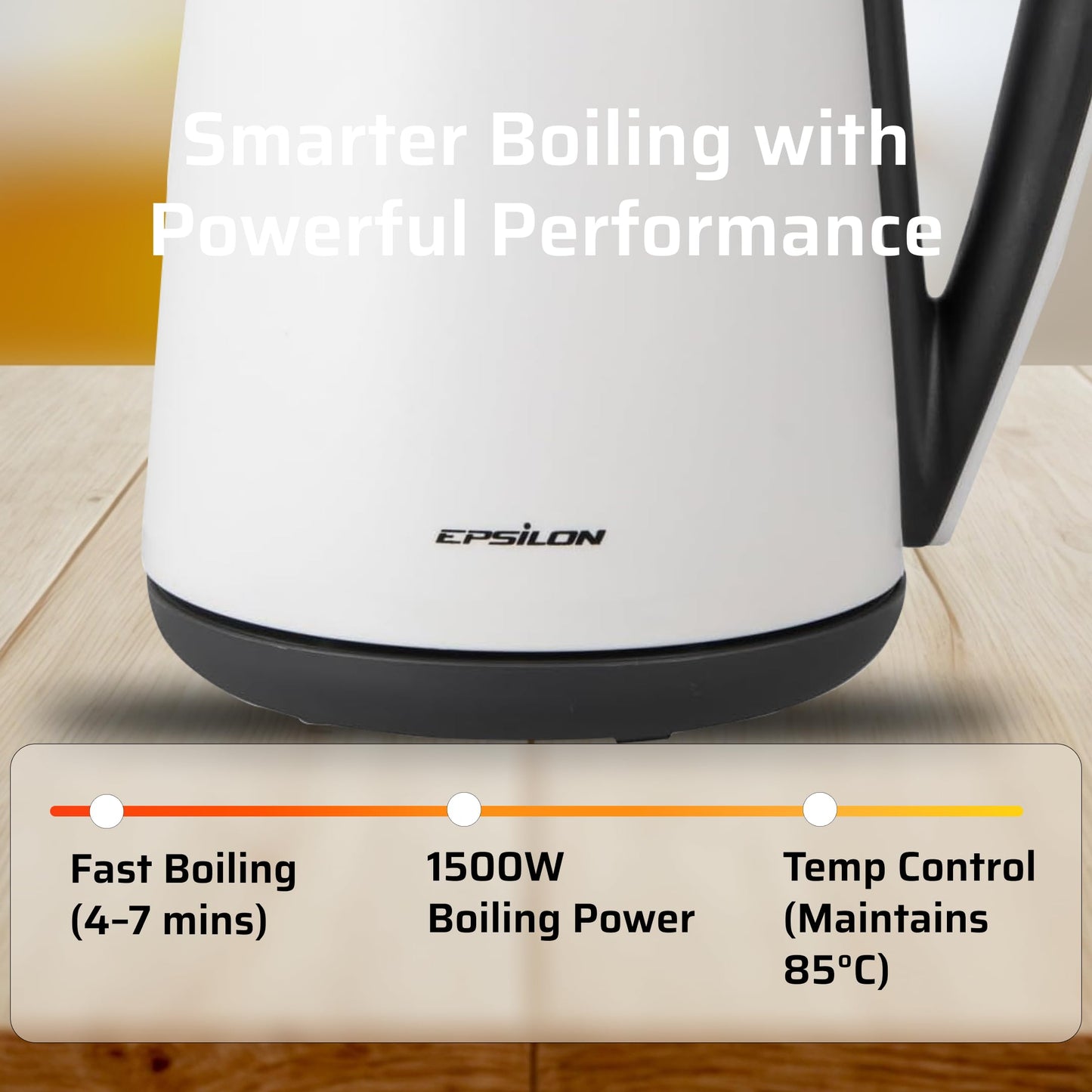 Epsilon Double Wall Electric Kettle 1100W - 1.7L Hot Water Tea Kettle & Hot Water Boiler with Auto Shut-Off, Boil Dry Protection, BPA-Free Stainless…
