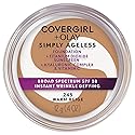COVERGIRL Simply Ageless Instant Wrinkle Defying Foundation, SPF 28, Hyaluronic Complex & Vitamin C - 245 Warm Beige, Pack of 1