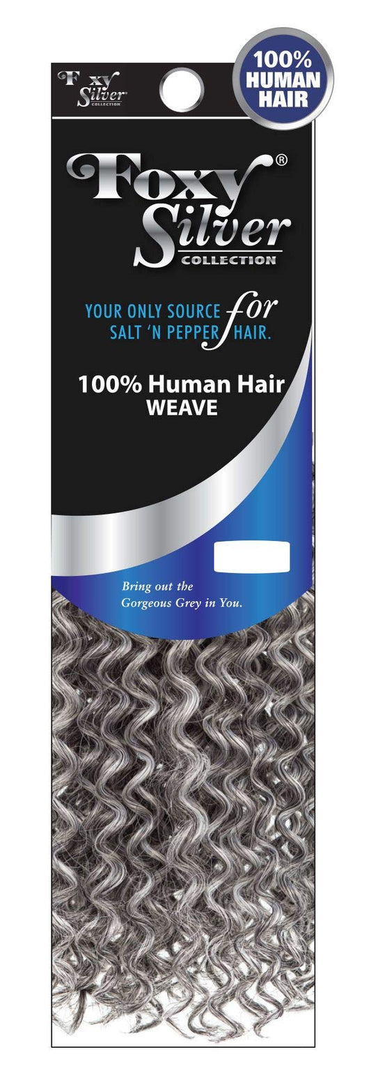 Foxy Silver (Weave - Salon Jerry Curl) 12 inch - Human Hair Blend Weave in 44
