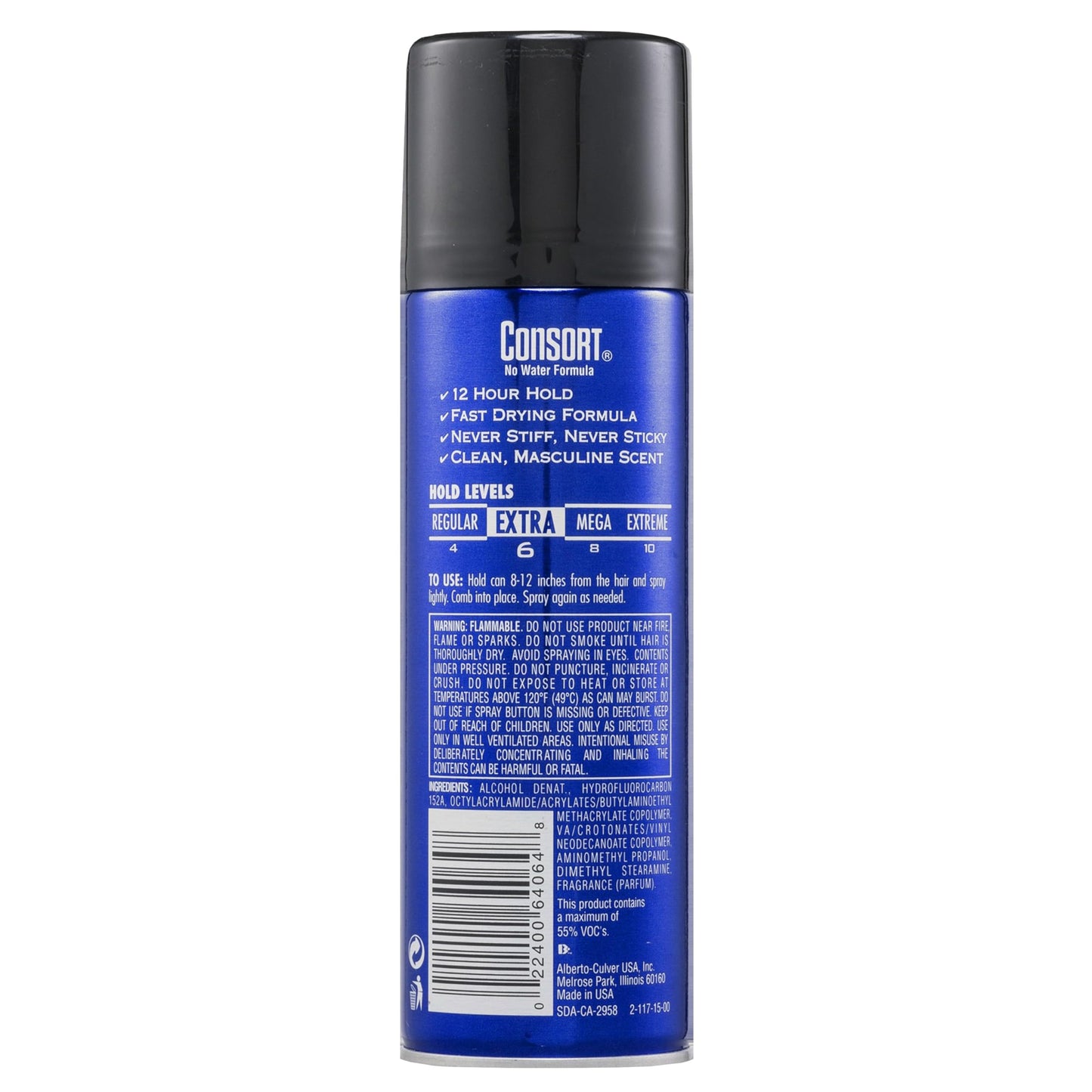Consort For Men Hair Spray Unscented Extra Hold 8.30 oz (Pack of 2)