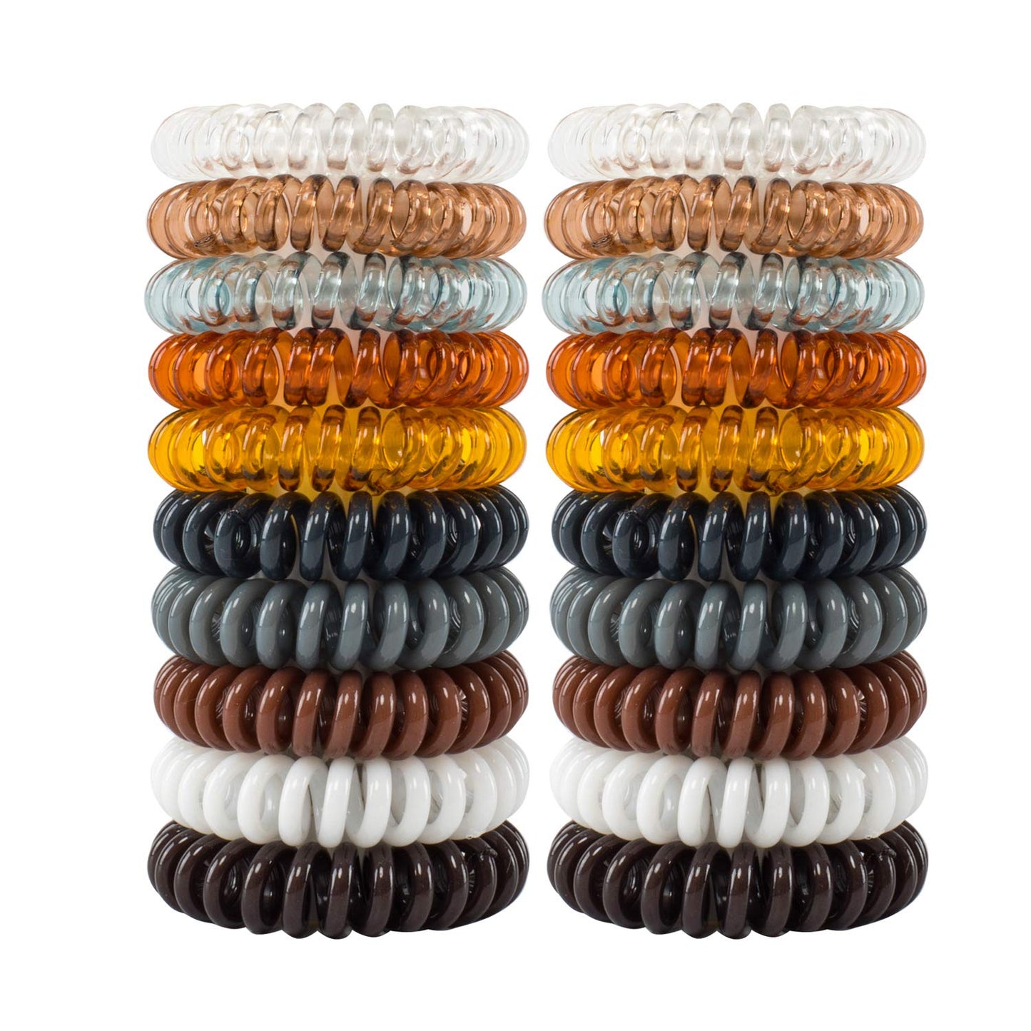 79STYLE 50pcs Spiral Hair Ties For Women Coil Hair Bands Coil Scrunchies Ponytail Holder Plastic Phone Cord Hair Coils For Thin Hiar No Damage