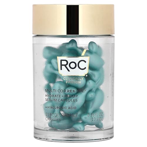 Multi Correxion, Hydrate + Plump, Night Serum Capsules, Fragrance-Free, 30 Biodegradable Capsules, RoC Y