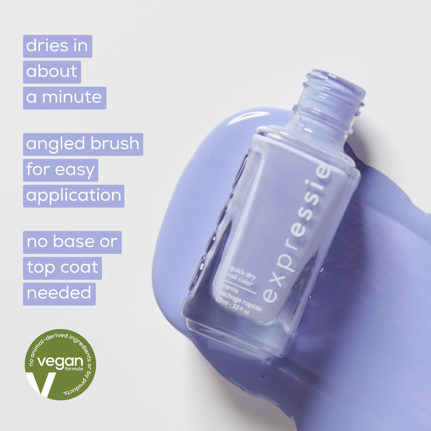 Essie expressie, Quick-Dry Nail Polish, 8-Free Vegan, Dark Purple, Breaking The Bold, 0.33 fl oz