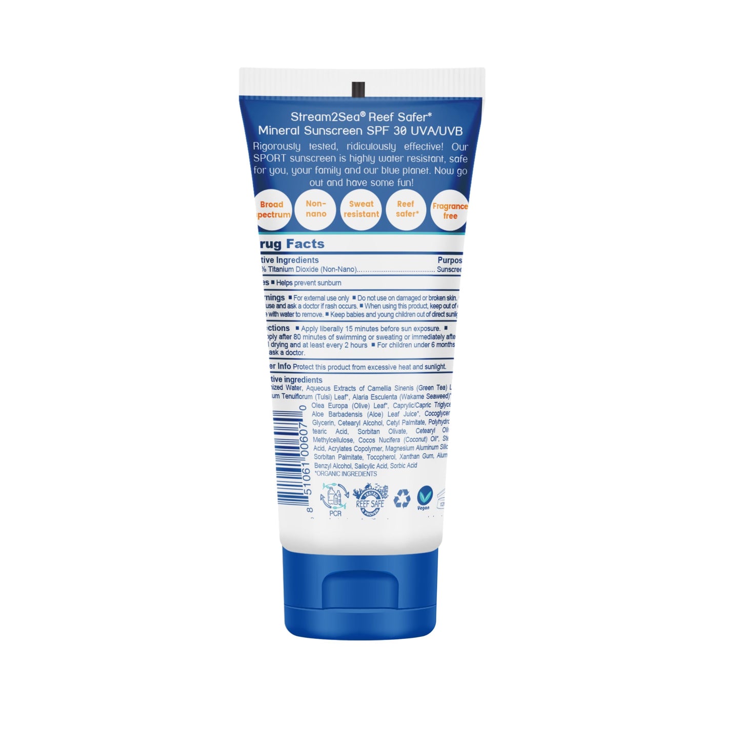 STREAM 2 SEA SPF 30 Mineral Sunscreen Biodegradable and Reef Safe, 1 Fl oz Travel Size Pack of 3, Paraben Free Non Greasy and Moisturizing Mineral