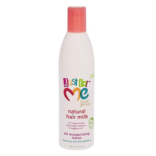 Just for Me Natural Hair Milk Lotion - Hydrates & Strengthens, Contains Coconut Milk, Shea Butter, Vitamin E, & Sunflower Oil, Lightweight Moisture