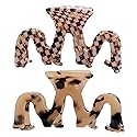 Large Tortoise Shell Claw Clip 3.5 Inch Cellulose Acetate Hair Claw Clips Checkered Hair Claw Clips French Design Hair Jaw Clamp for Women Ladies (2
