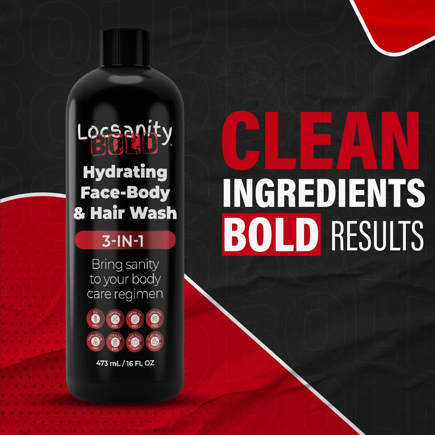 Locsanity BOLD 3-in-1 Men’s Hydrating Face, Body, and Hair Wash Beauty & Personal Care Locsanity