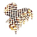 Small Designer Checkered Hair Clip for Women, France Luxe Sm Couture Claw Clip, Strong Grip, Lightweight Comfort, Damage-Free French Design, Ideal