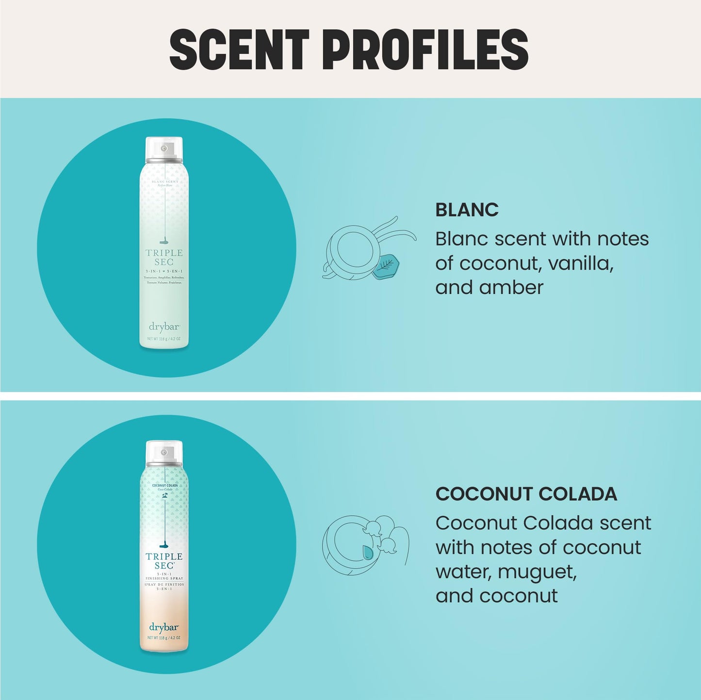 Drybar Triple Sec 3-in-1 Coconut Colada Finishing Spray | Instant Volume and Texture Refresher (4.2 oz)