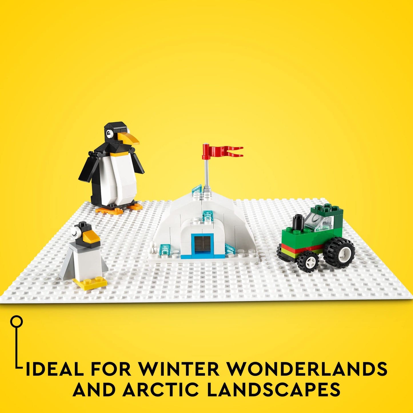 LEGO Classic White Baseplate 11026, 32x32 Stud Foundation for Building, Playing & Displaying Creations, Great for Snowy & Winter Scenes