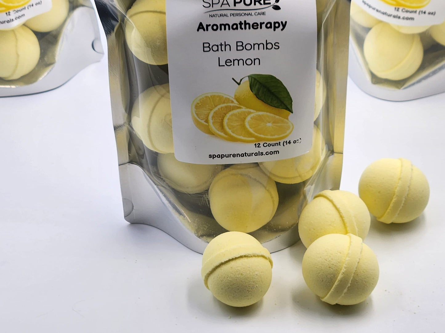 Essential Oil Bath Bombs - USA Made with Coconut Milk & Shea Butter - for a Luxurious at Home Spa Bath (12 Count) Pack of 1 (Lemon)