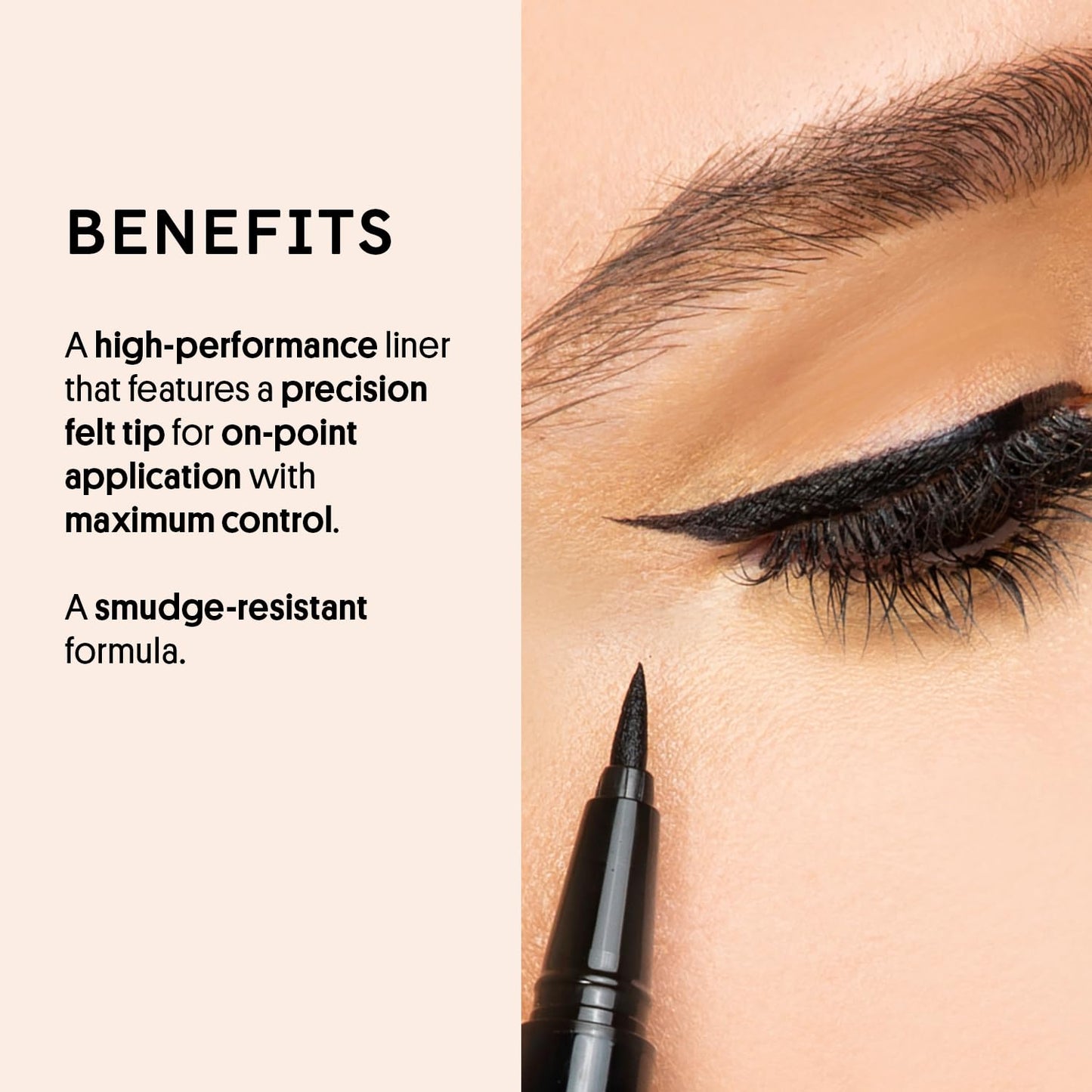 Winky Lux Meowza Liquid Eyeliner - Long Lasting Smudge Resistant Formula, Felt Tip Precision Applicator, True Black Eyeliner