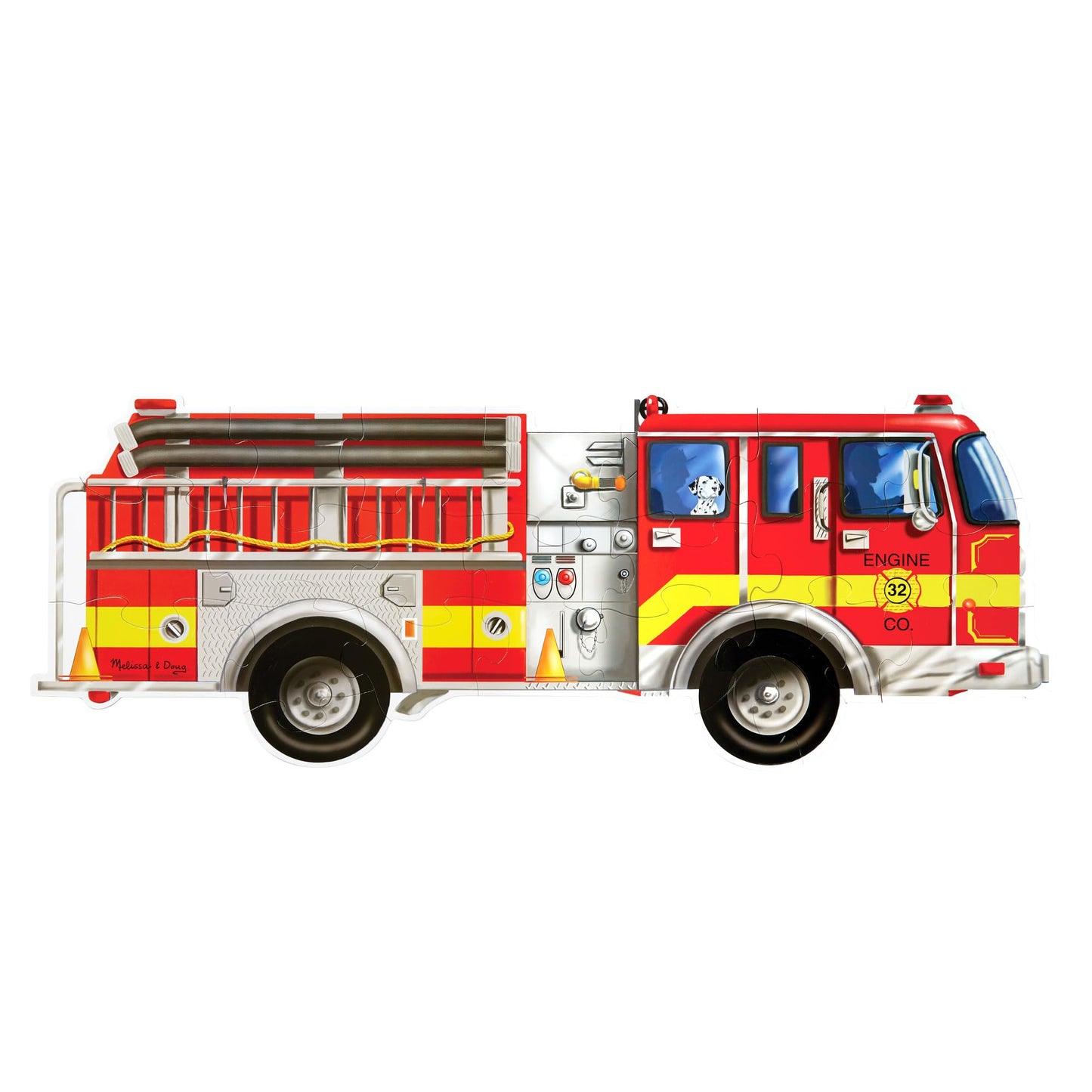 Melissa & Doug Fire Truck Jumbo Jigsaw Floor Puzzle (24 pcs, 4 feet Long) - FSC Certified