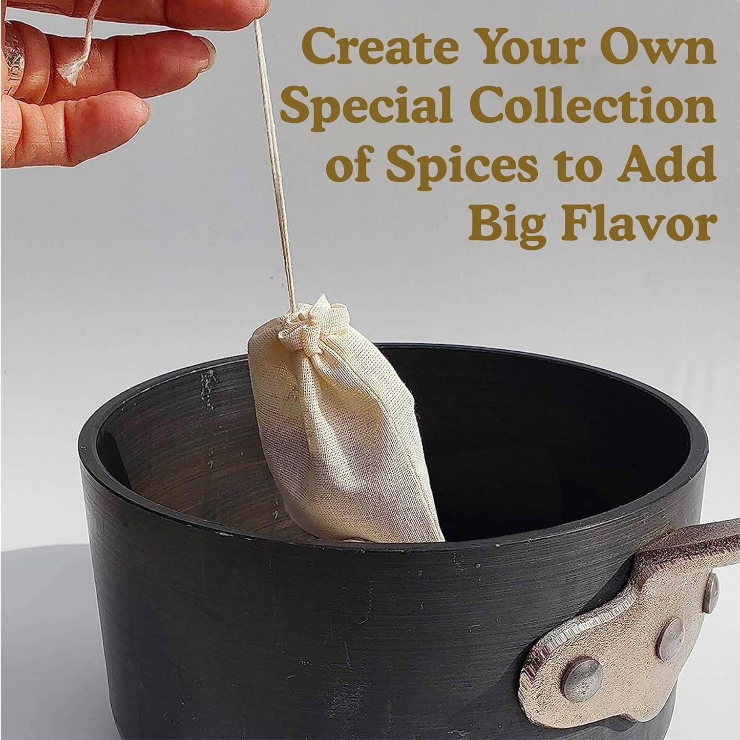 Regency Wraps 100% Cotton Drawstring Bag, Pouches for Enclosing Bulk Spices, Tea, Potpourri, and Jewelry, 100% Cotton Mini Bags, 3" x 4", Pack of 4…