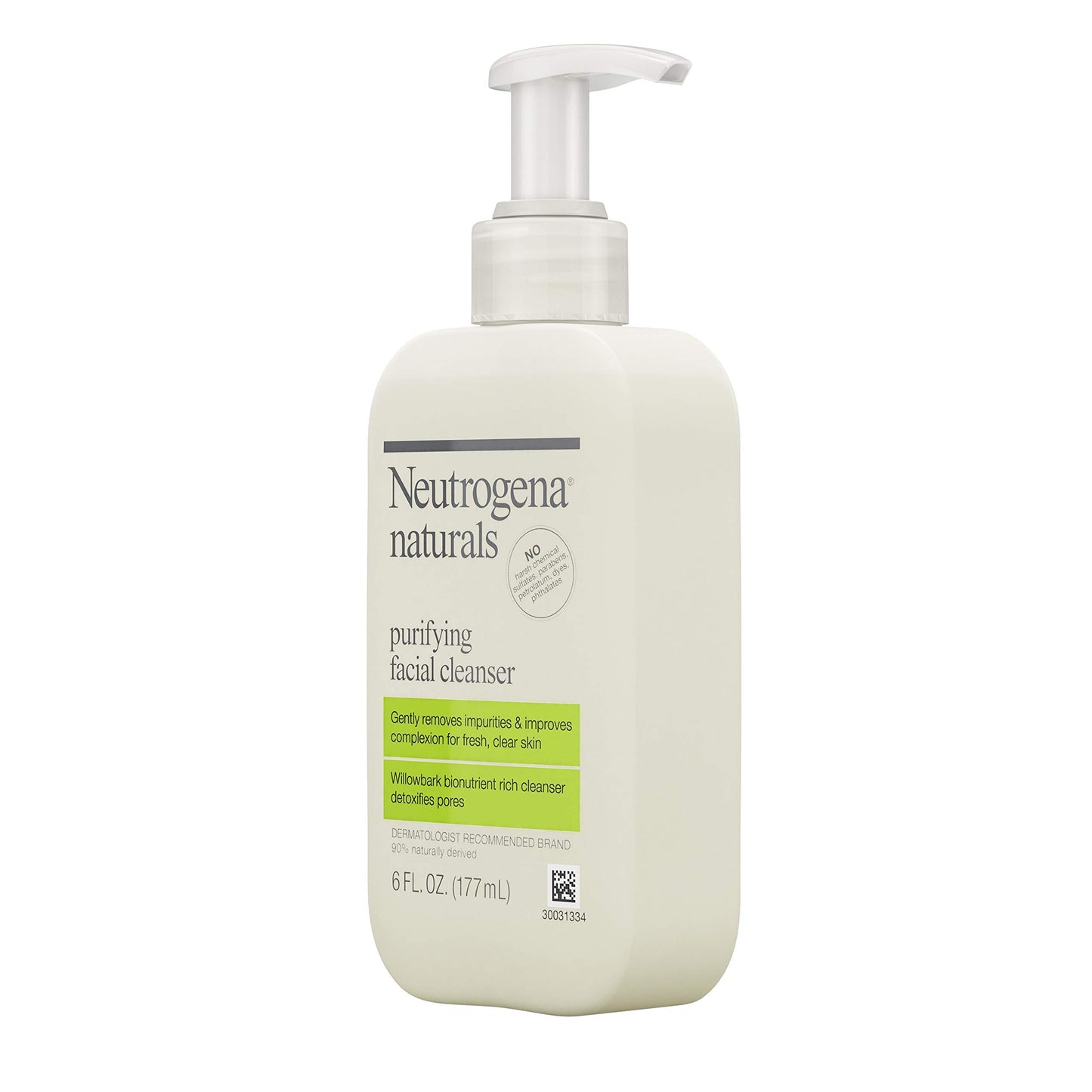 Neutrogena Naturals Purifying Daily Facial Cleanser with Natural Salicylic Acid from Willowbark Bionutrients, Hypoallergenic, Non-Comedogenic