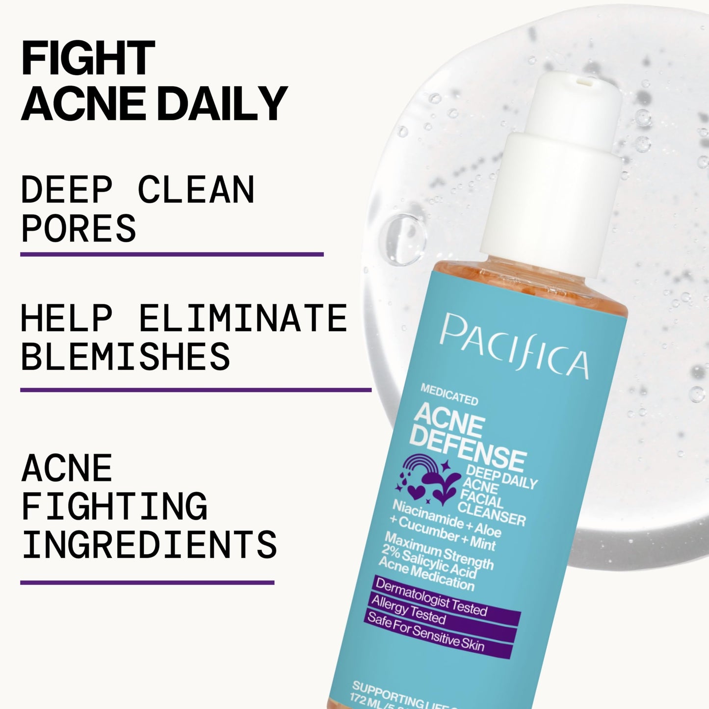 Pacifica, Face Wash Acne Defense, 5.8 Fl Oz