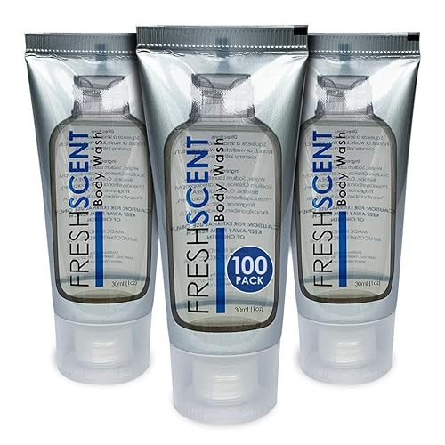 Freshscent Body Wash 1oz (100 Pack) Hotel Travel Size, Bulk Amenities and Toiletries for Hospitality
