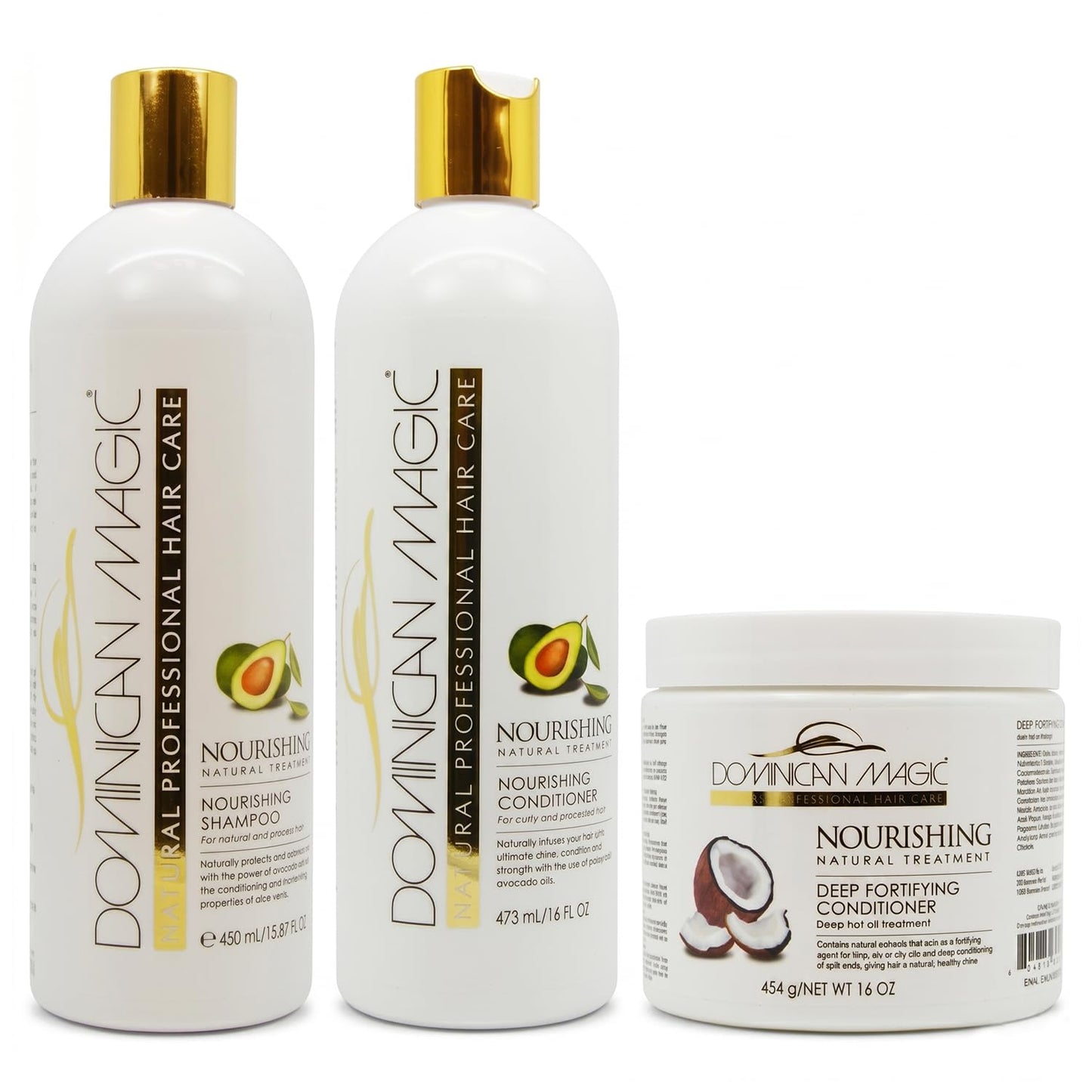 Dominican Magic Nourishing Shampoo & Conditioner Set - Hydrating Shampoo & Conditioner for Dry, Damaged Hair with Avocado & Coconut- Strengthens
