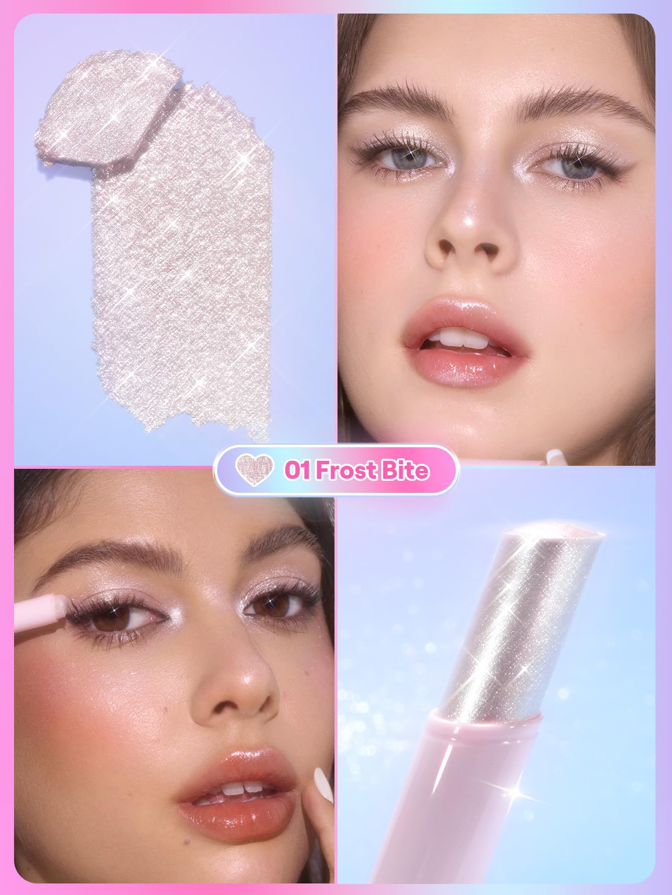 SHEGLAM Crystal Jelly Glaze Stick for Eyeshadow-01 Frost Bite Beauty and Personal Care SHEGLAM