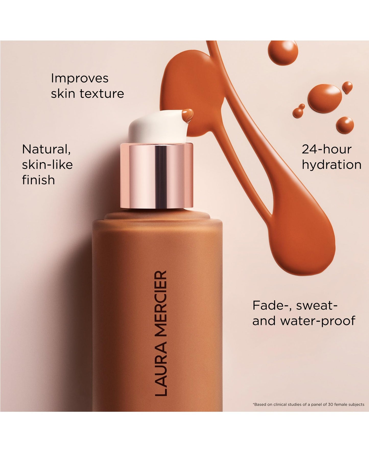 Laura Mercier Real Flawless Weightless Perfecting Waterproof Liquid Foundation: Medium-Buildable Coverage, 12 HR Fade-Proof Wear, Natural Finish
