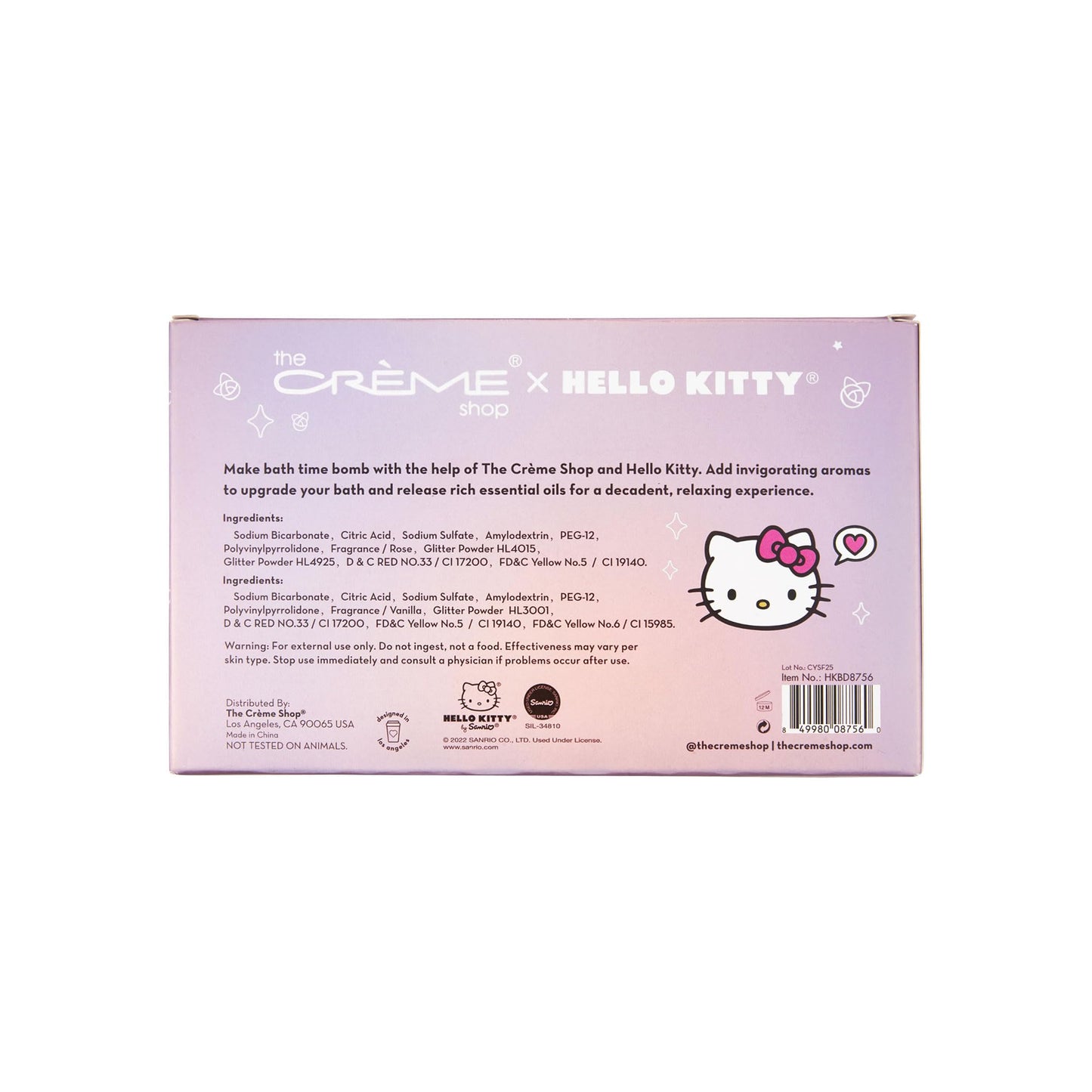 The Crème Shop x Hello Kitty Hello Fizzy! Bath Bomb Duo | Holiday Gift Sets | Stocking Stuffers | Aromatherapy Bath Bombs (2 Pack)