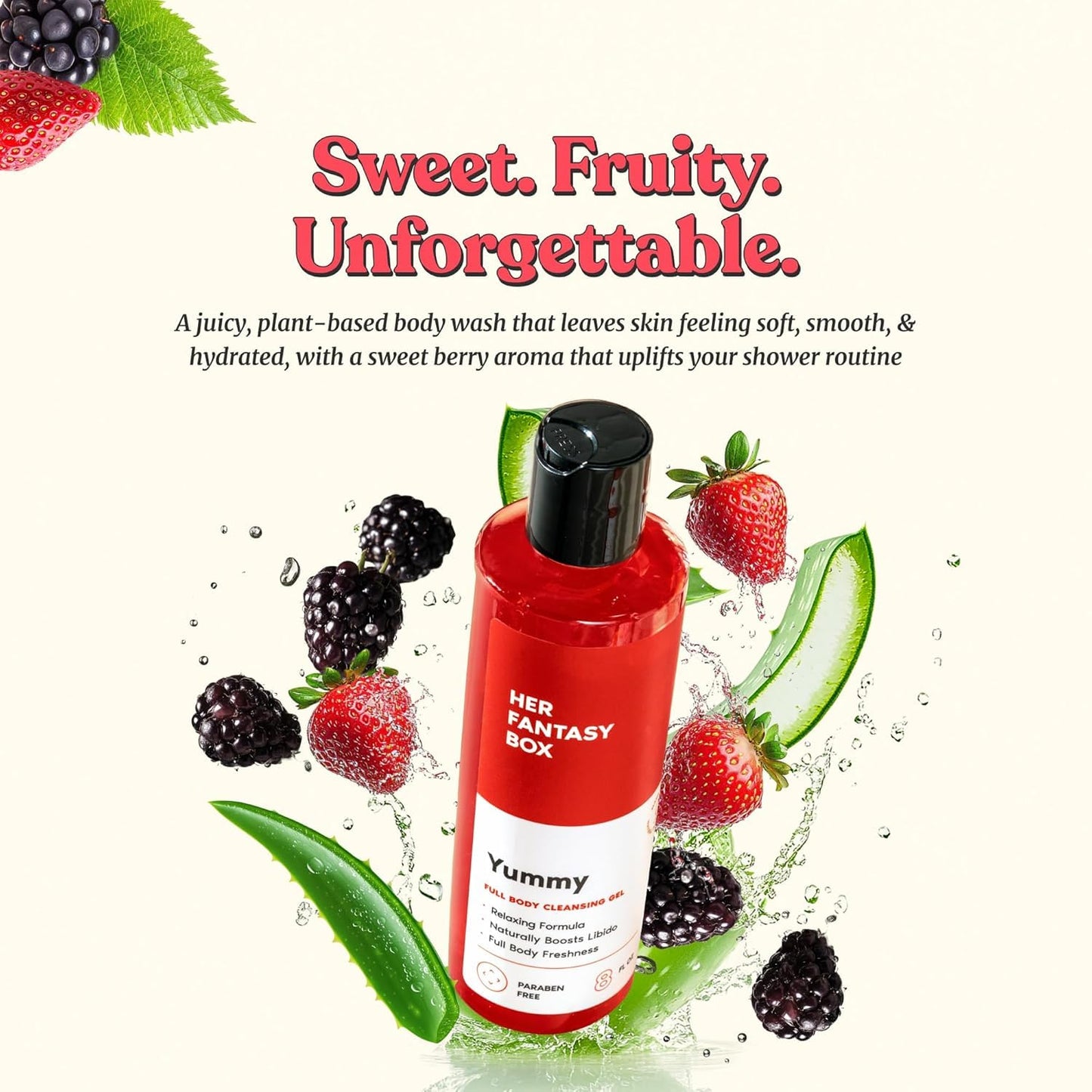 Her Fantasy Box Yummy | Body Wash - Indulgent, Luxurious Body Wash for Deep Cleansing, Moisturizing, and Nourishing Skin - Refreshing Scent for All Beauty & Personal Care Her Fantasy Box