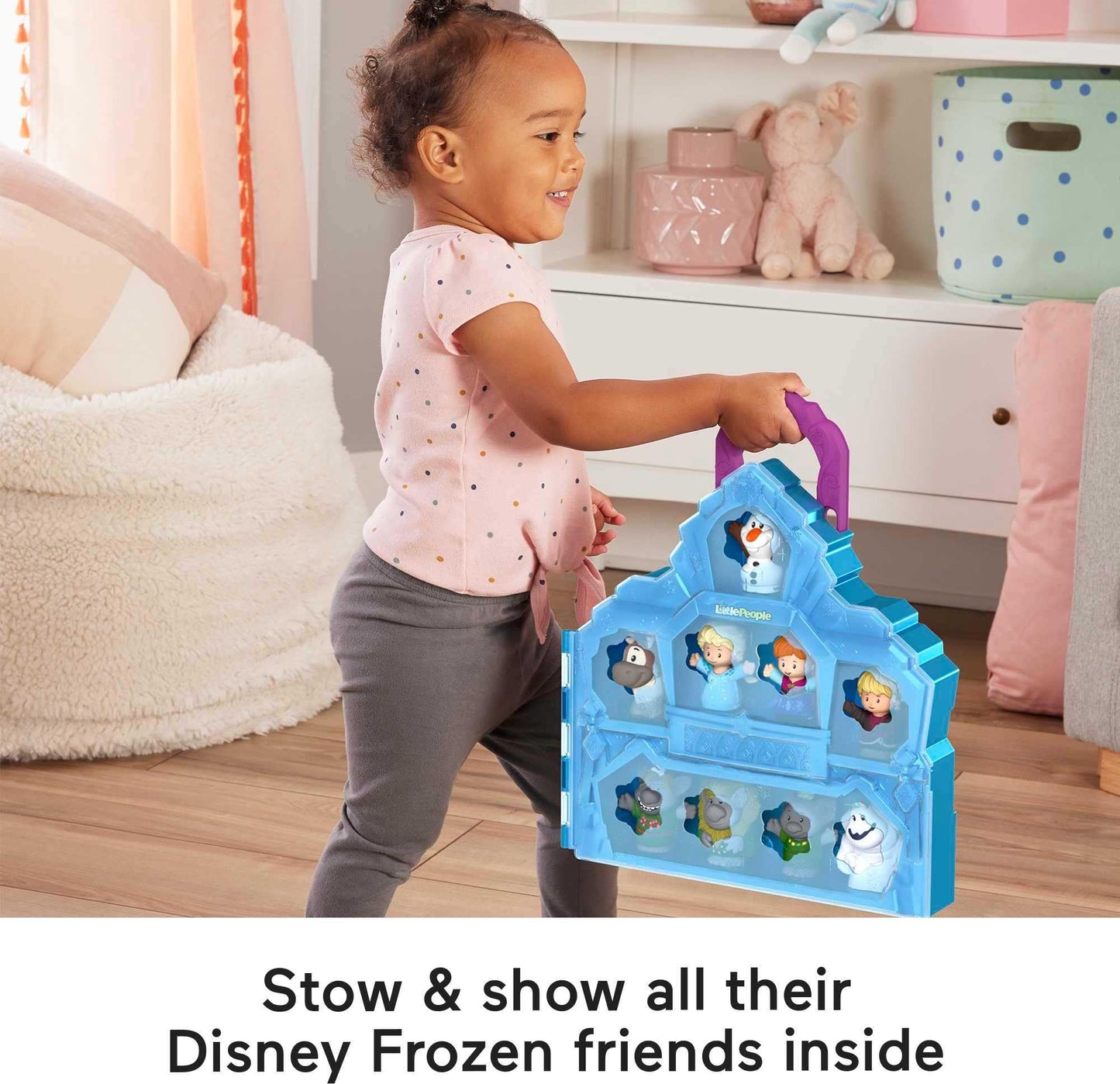 Fisher-Price Little People Disney Frozen Carry Along Castle – Toddler Playset with Figures for Pretend Play, Kids Ages 18+ Months