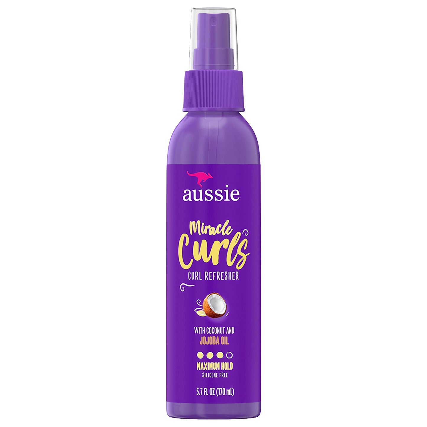 Aussie Miracle Curls Refresher Spray Gel With Coconut & Jojoba Oil 5.7 Fl oz, 4.272 Fl oz