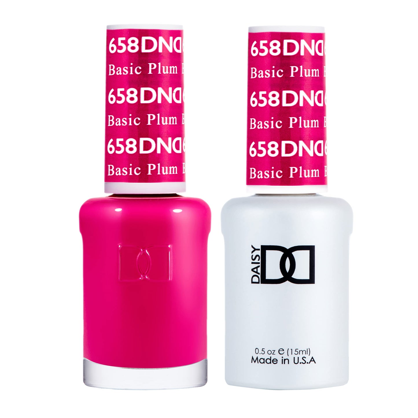 DND Gel Polish Set, Purple Collection, UV/LED Gel Polish and Air Dry Nail Lacquer, Matching Chip-Free Polish Duo, 658 Basic Plum, 0.5 Fl Oz