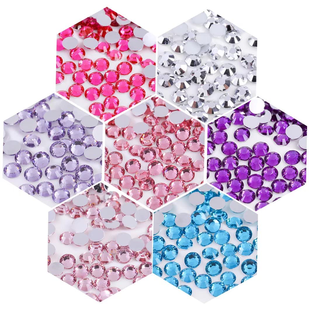 500 Pieces SS30 6mm Flatback Rhinestones Clear Glass Round Gems Crystals for Nail Art DIY Crafts Clothes Shoes Bags ?Dark Purple? Beauty and Personal Care Kdkyy