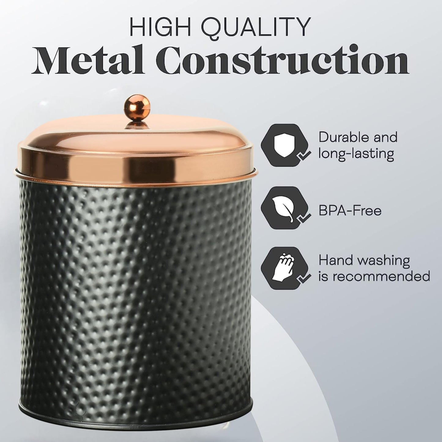 Amici Home Ashby Copper Metal Canister, X-Large, 104oz