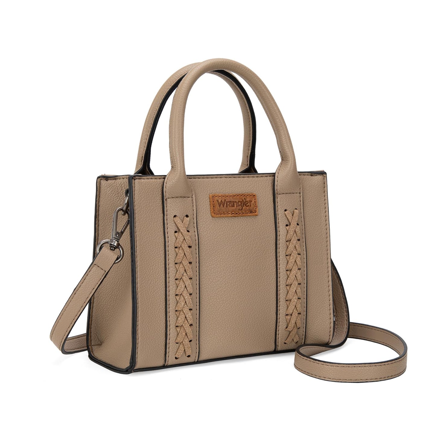 Wrangler Mini Tote Bag for Women Cute Small Satchel Purse Top-handle Handbag Crossbody Puese with Adjustable Strap Khaki WG70S-8120KH