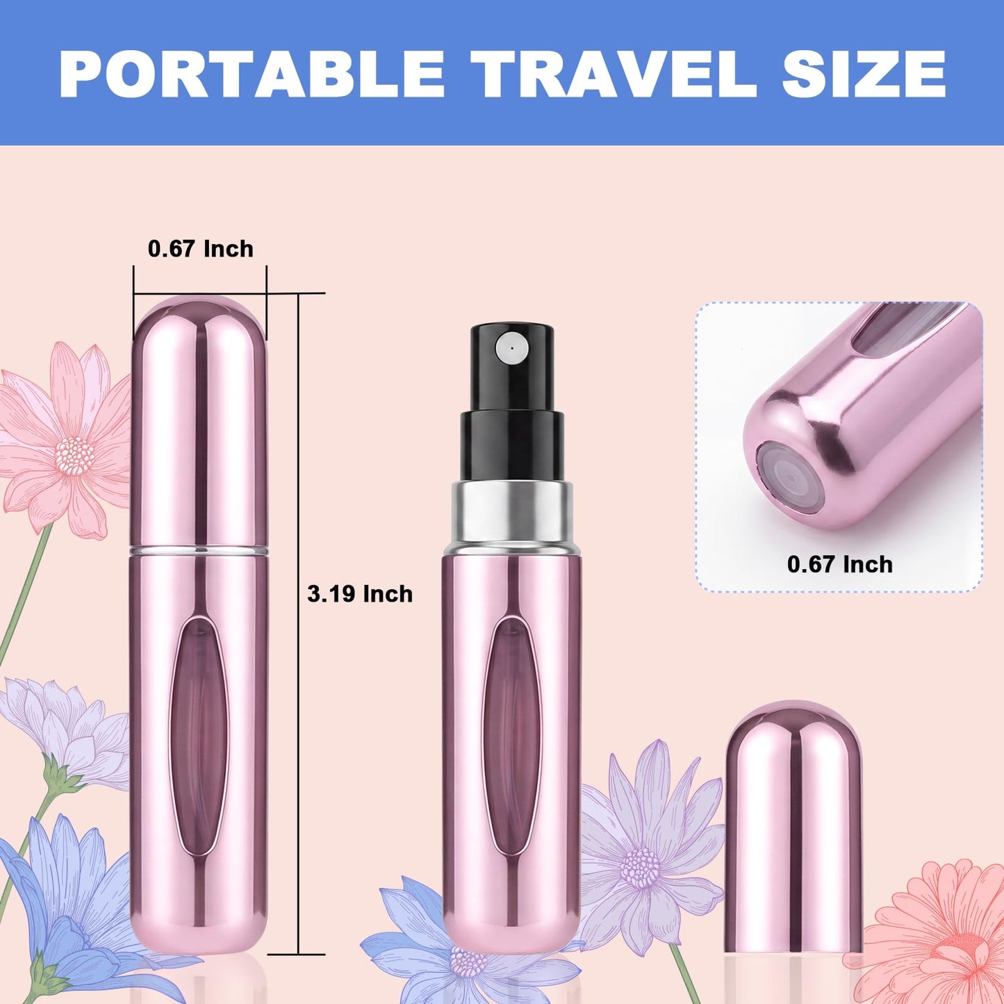 TiddieBair 8 Pack Perfume Atomizer, Mini Perfume Travel Refillable Bottle, Travel Size Spray Bottles for Men and Women (5ml, 8Pack), Travel & Cruise Beauty and Personal Care TiddieBair