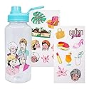 Silver Buffalo Golden Girls Group Twist Spout Plastic Water Bottle with Stickers You Stick Yourself, 32 Ounces