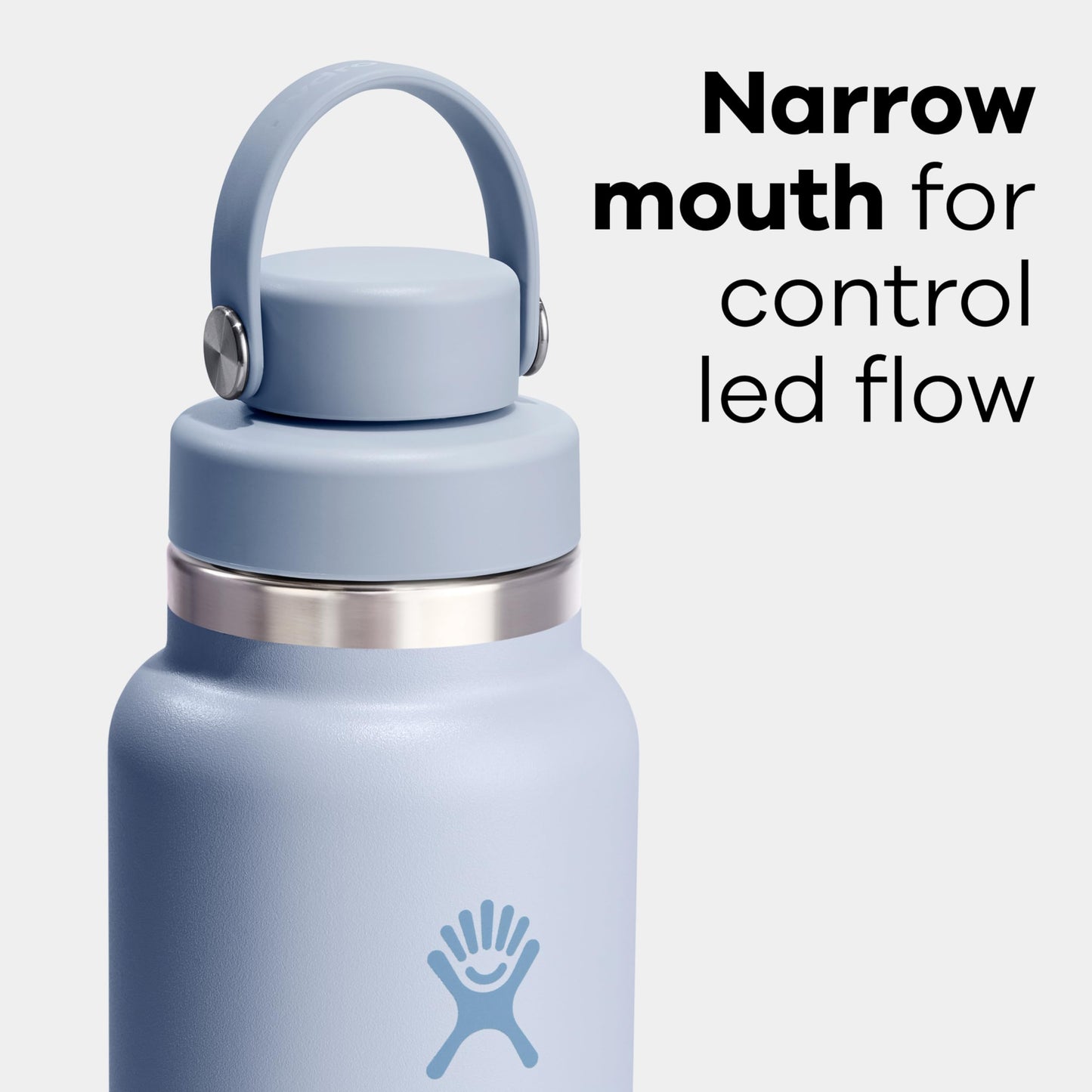 Hydro Flask Water Bottle - Insulated Stainless Steel - Wide Mouth Flex Chug Lid, Non Spill, Leakproof in 24 Oz Cascade Blue