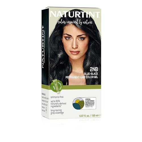 Naturtint 2NB Blue Black Permanent Hair Color (Pack of 1), Ammonia Free, Vegan, Cruelty Free, up to 100% Gray Coverage, Long Lasting Results
