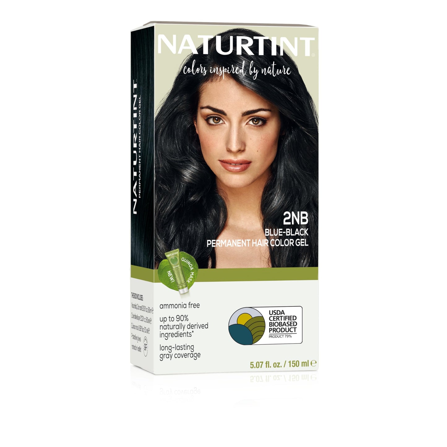 Naturtint 2NB Blue Black Permanent Hair Color (Pack of 1), Ammonia Free, Vegan, Cruelty Free, up to 100% Gray Coverage, Long Lasting Results