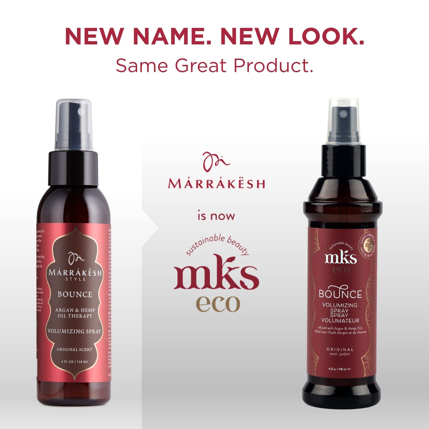 MKS eco Bounce, Original Scent - 4 fl oz - Volumizing Spray - Natural-Looking, Weightless Volume - Moroccan Argan Oil, Hemp Seed Oil & Panthenol