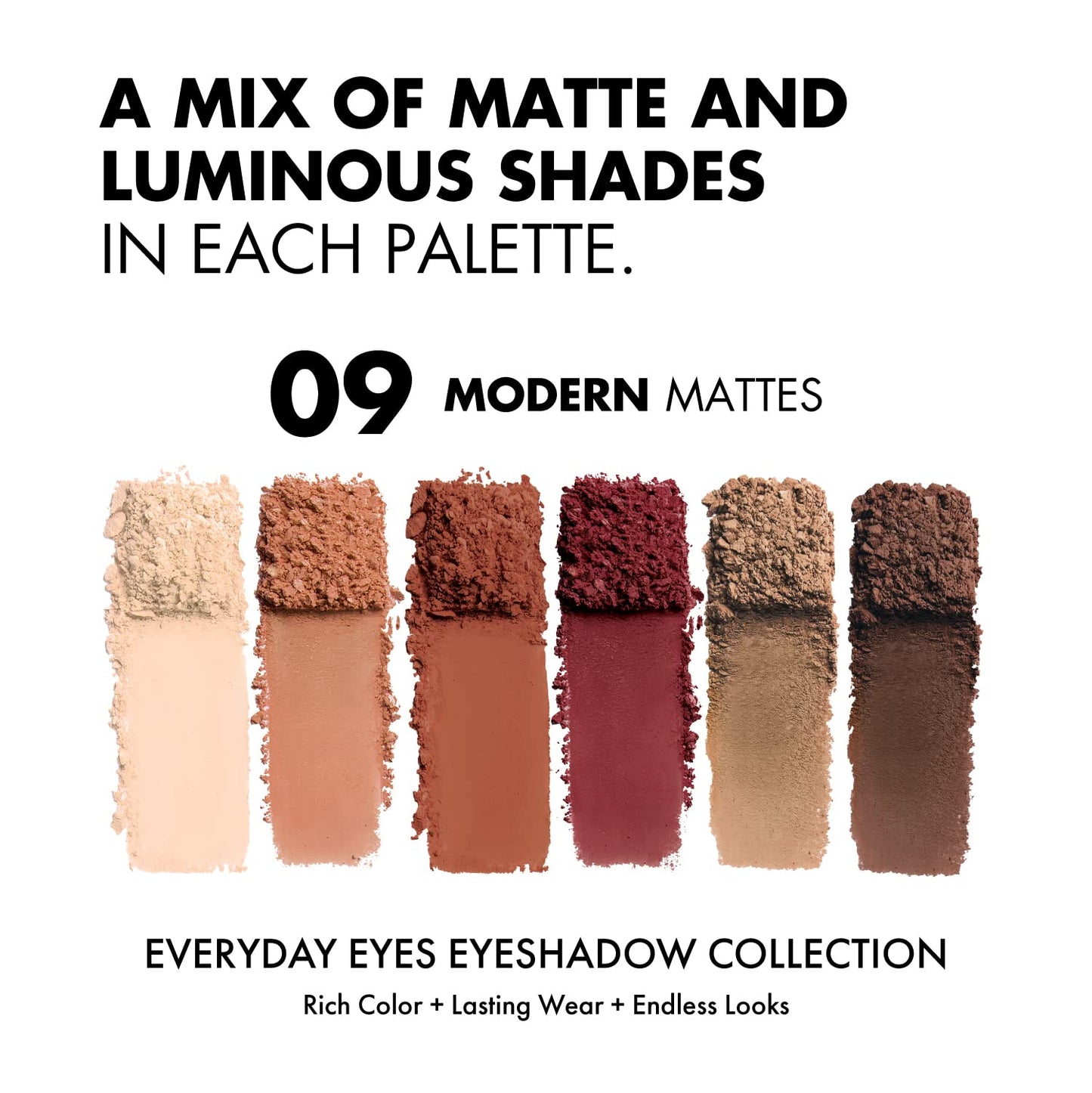 Milani Everyday Eyes Eyeshadow Palette - Modern Mattes (0.21 Ounce) 6 Cruelty-Free Matte or Metallic Eyeshadow Colors to Contour & Highlight