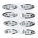 50pcs Metal Silver Oval Shape Snap Hair Clips/Barrettes for DIY 50mm
