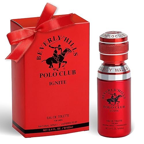 Beverly Hills Polo Club IGNITE - Cologne for Men with Notes of Vanilla, Cacao, Patchouli & Orchid - Sweet Floral Sexy Fragrance Scent - Eau De
